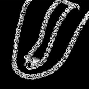 925 Sterling Silver 4mm Inch Round Box Chain Necklace
